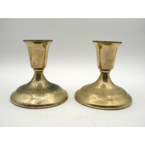International Silver Co Candlestick Holders Lot 2 Shorties 4" Home Decor Vintage